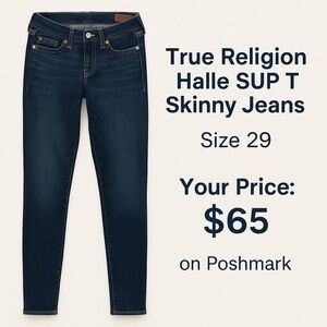 True Religion Dark Blue Skinny Jeans